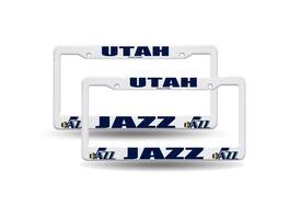 Rico Industries - Utah Jazz NBA Raised Lettering White Plastic License Plate Frame - Set of 2 Frames - Multi