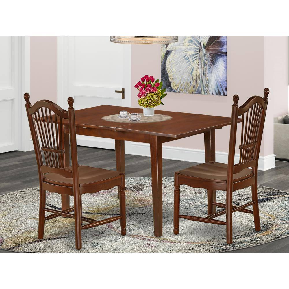 Left. East West Furniture - Dining Room Set Mahogany - Brown.