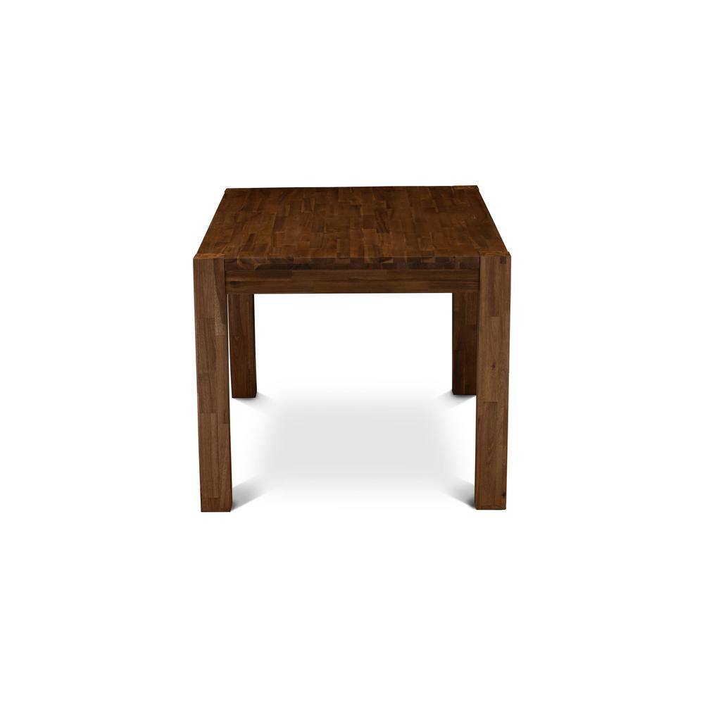 Alt View 2. East West Furniture - Rectangular Wood Kitchen Table with Antique Walnut Color Table Top Surface and Asian Wood Dinner Table Wooden Legs - Walnut.