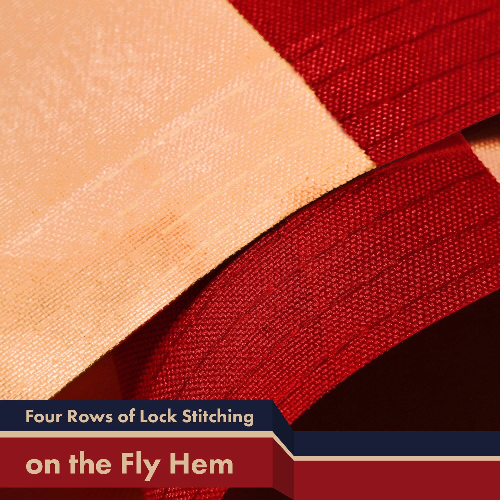 Four Rows of Lock Stitching on the Fly Hem