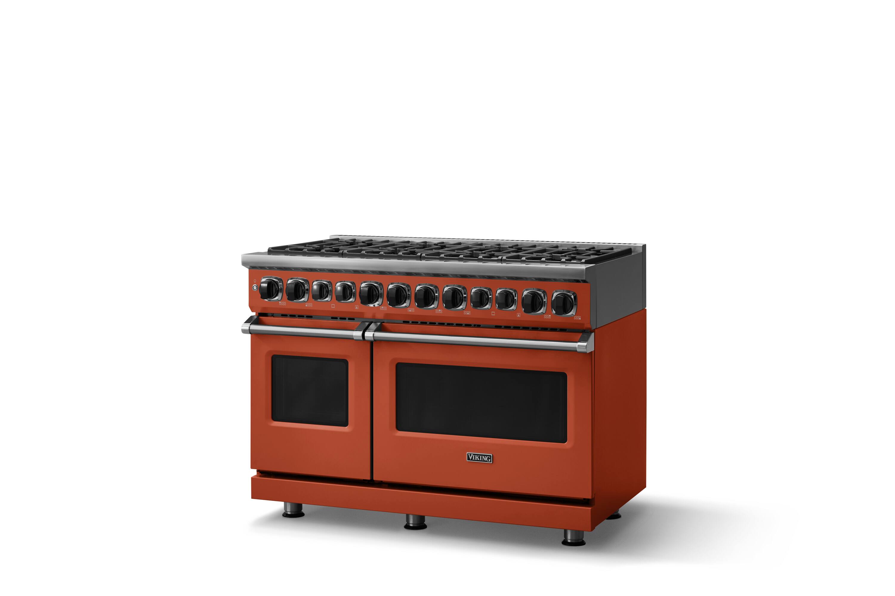 Angle. Viking - 48"W. 7.3 Cu. Ft. 7Series Self-Clean Dual Fuel 8 Burner Range-Spiced Cider - Spiced Cider.