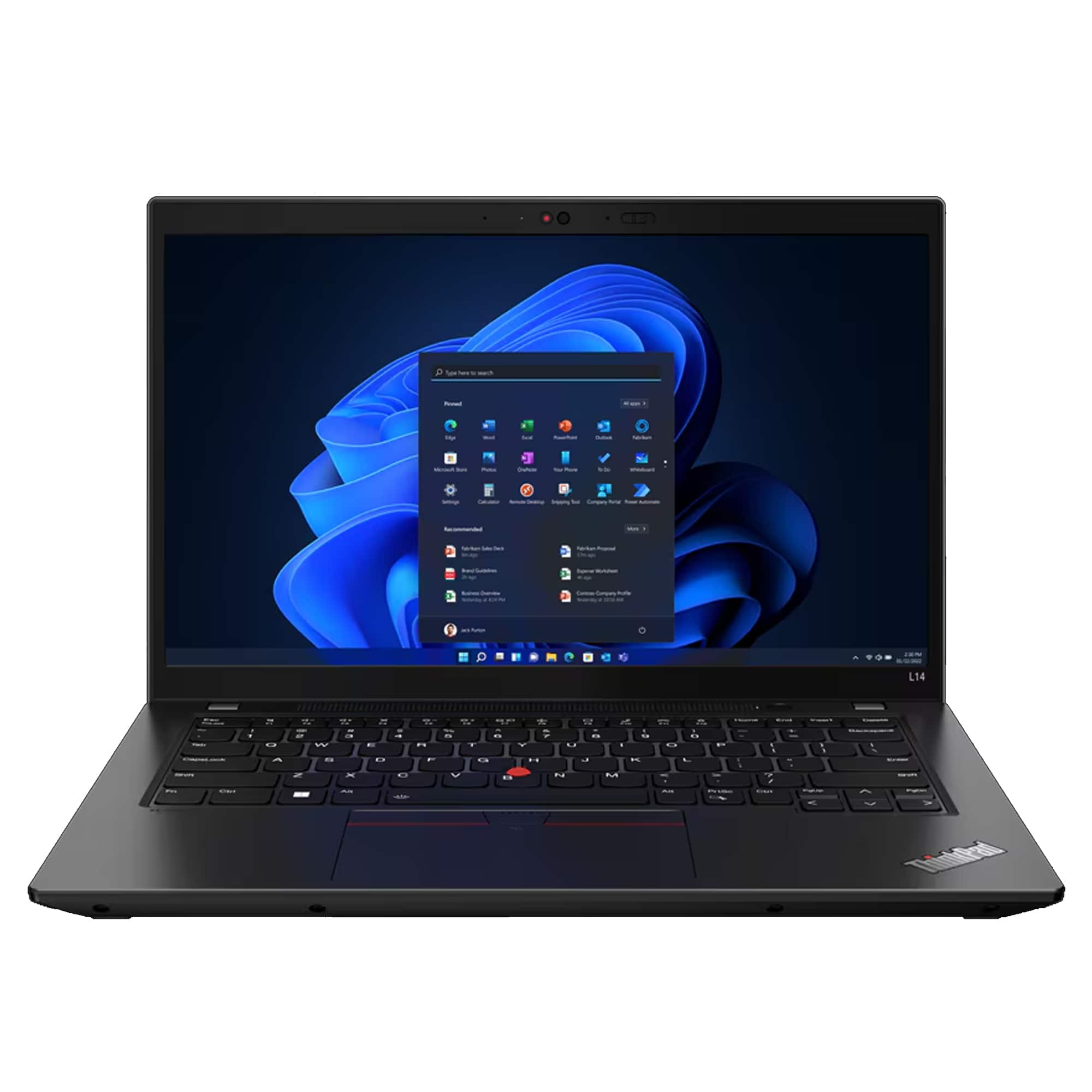 Front Zoom. Refurbished Lenovo Thinkpad L14 G3 14" Touch Laptop Ryzen 5 PRO 5675U 16GB 512GB SSD W11H - Black.