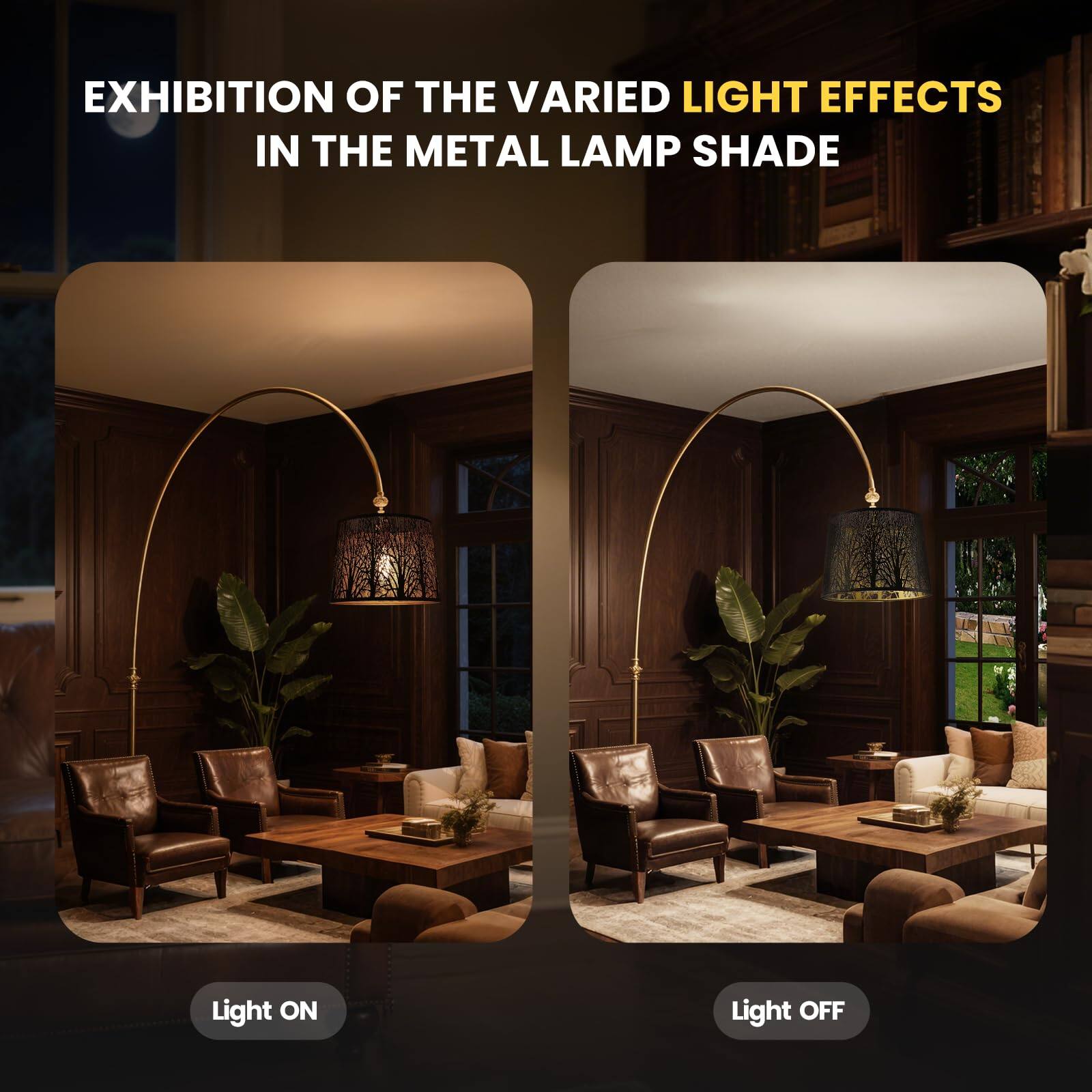EXHIBITION OF THE VARIED LIGHT EFFECTS IN THE METAL LAMP SHADE

Light ON
Light OFF