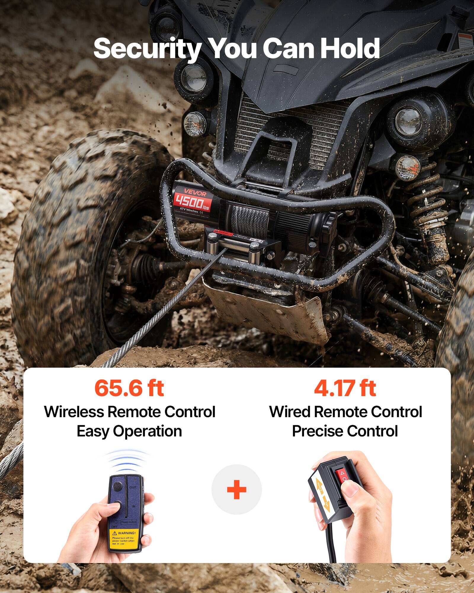 Security You Can Hold

VEVOR 4500

65.6 ft Wireless Remote Control Easy Operation

4.17 ft Wired Remote Control Precise Control