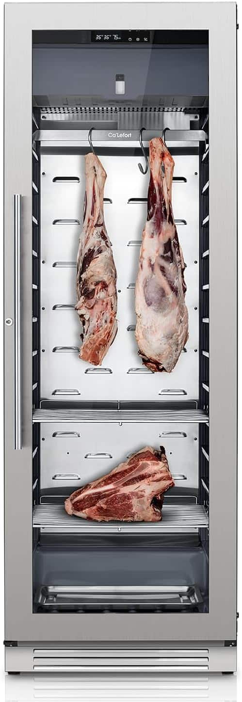 Front. Ca'Lefort - Dry Age Fridge for Steaks, Dry Aging Fridge for Meat, Ribeye, Lamb & Ham, Holds 298 lb, (12.46 cu.ft) - silver.