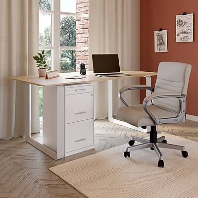 Alt View 5. Staples - 3-Drawer Vertical File Cabinet, Letter Size Documents, Lockable & Mobile, 18.9" D x 14.3" W x 26.9" H - White.