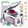 Front. VEVOR - Vegetable Chopper Mandoline Slicer, All-in-1 Food Veggie Cutter with 8 Stainless Steel Blades - Bright Silver.