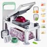 VEVOR - Vegetable Chopper Mandoline Slicer, All-in-1 Food Veggie Cutter with 8 Stainless Steel Blades - Bright Silver