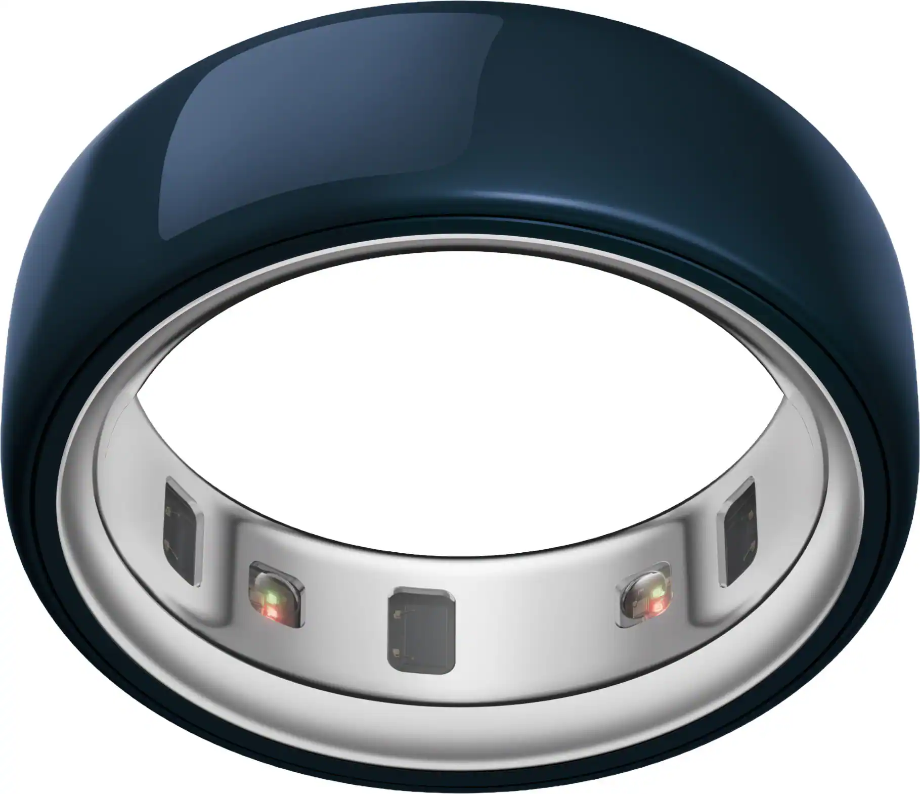 Front. Oura - Ring 4 Ceramic - Smart Ring - Size Before You Buy with OR4 Sizing Kit - Size 4 - Midnight.