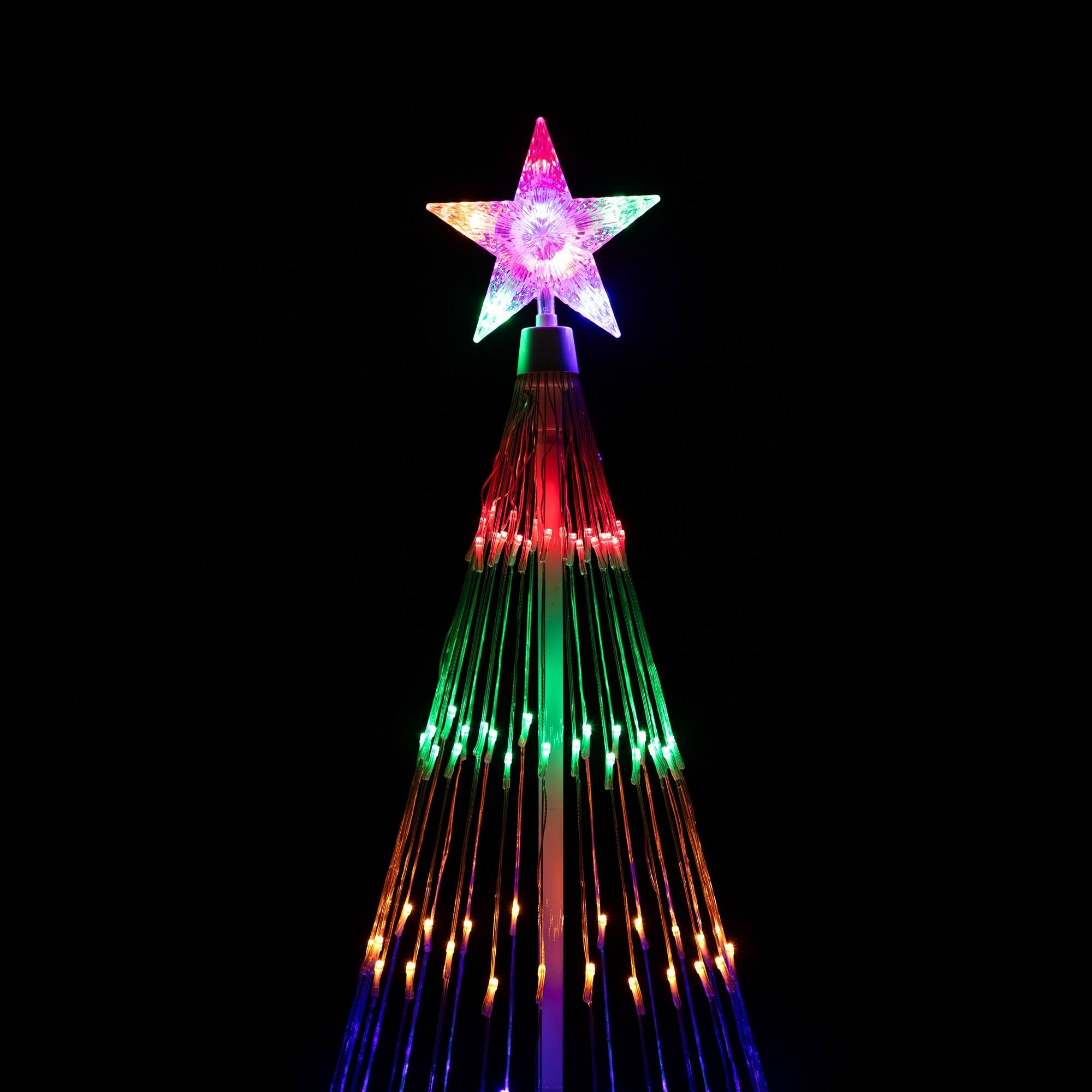 Alt View 3. Northlight - LED Lighted Outdoor Multi-Function Christmas Cone Tree - 4' - Multi-Color - White.