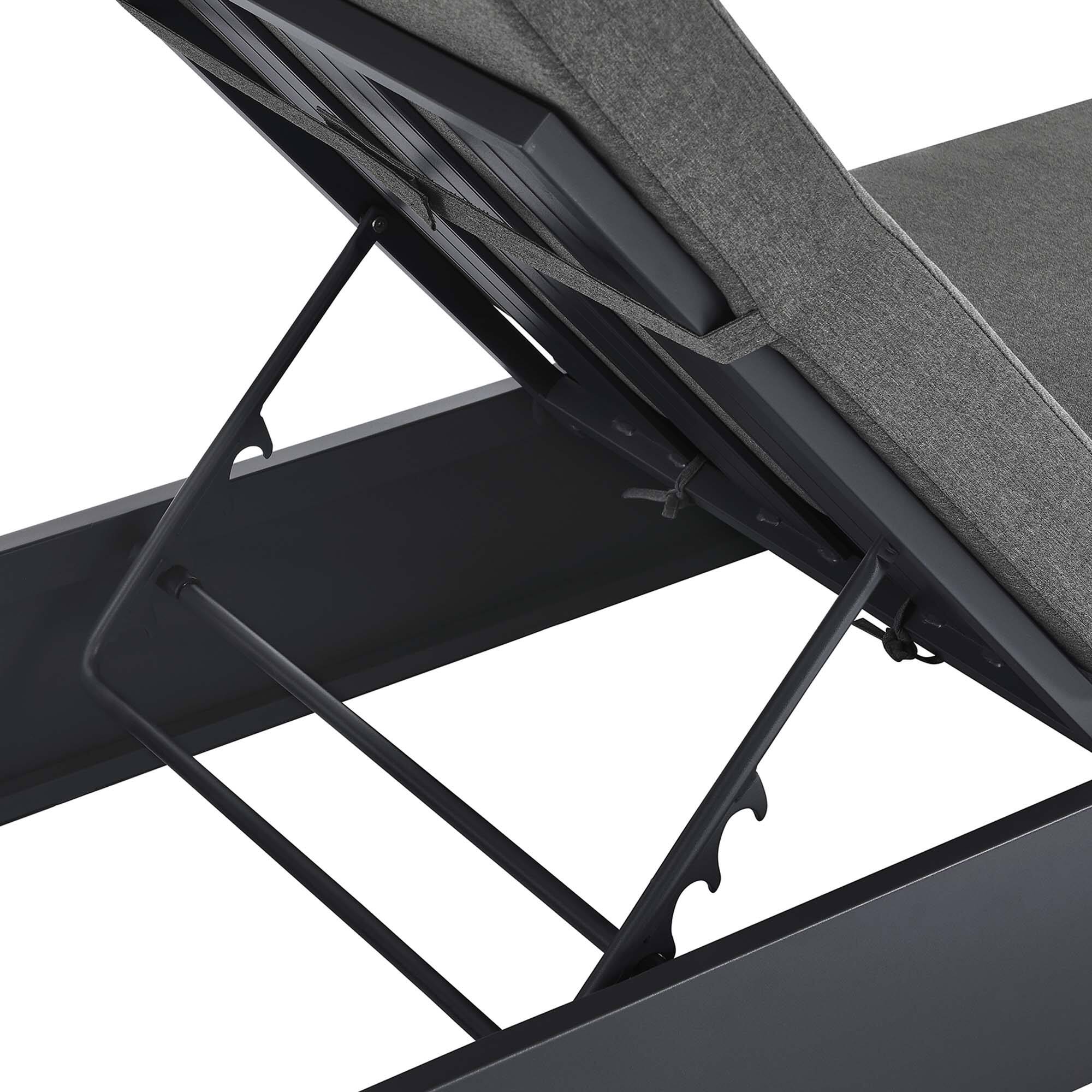 Alt View 7. Modway - Tahoe Outdoor Patio Powder-Coated Aluminum Chaise Lounge Chair by Modway - Gray Charcoal.