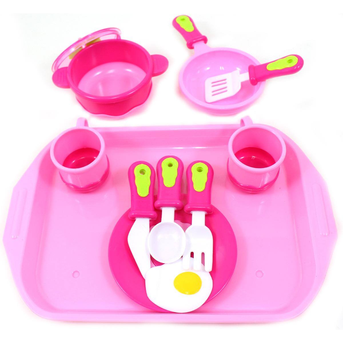 Angle. JuzToys - Play Food Sets for Kids Kitchen, Kitchen Toy with Fork Spoon Knife Spatula Pan and Pot, Pretend Play for Toddlers 3-5 - Multi.