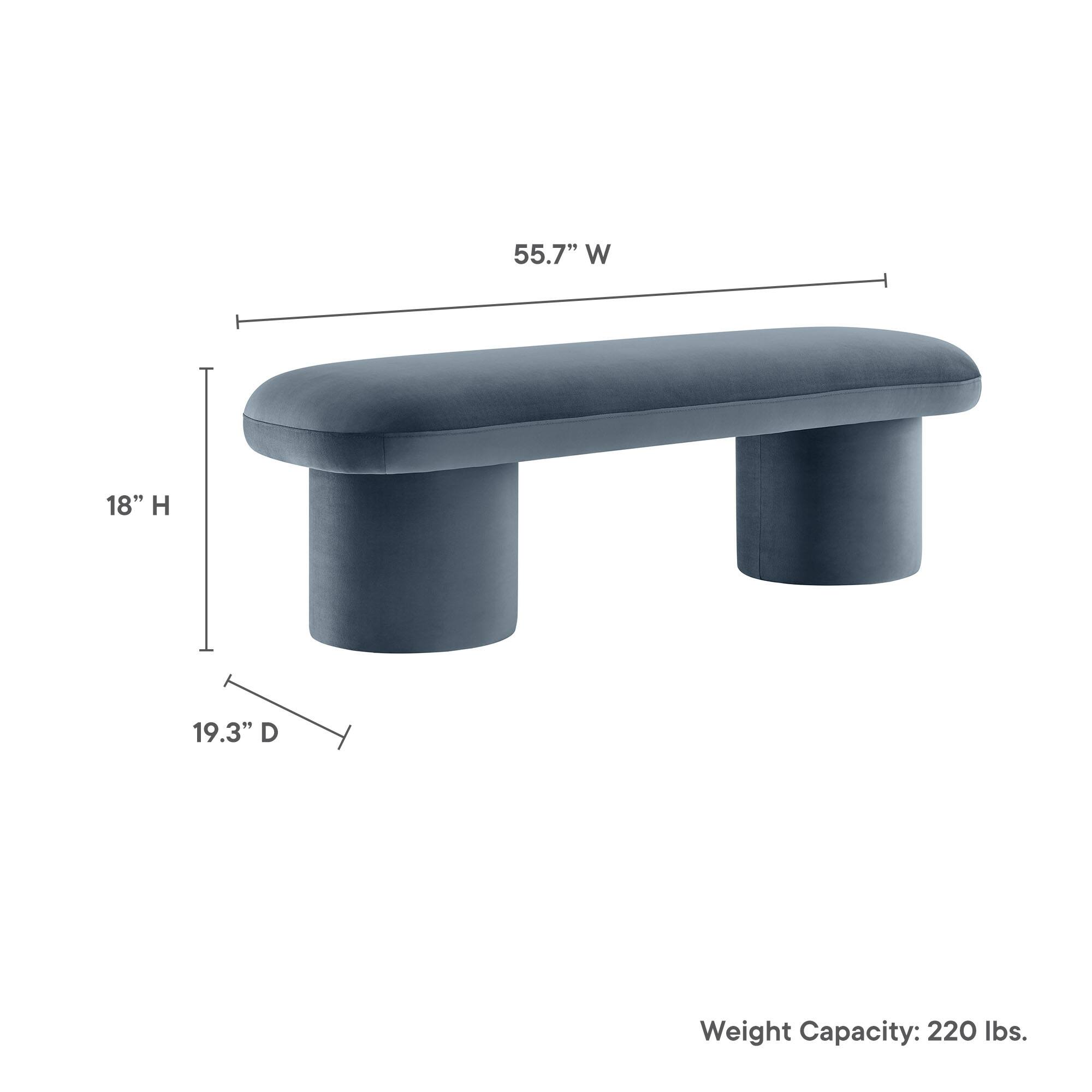 55.7" W  
18" H  
19.3" D  
Weight Capacity: 220 lbs.