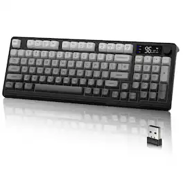 PARKER SLATER - M96 Wireless Low Profile Quiet Typing Membrane Gaming With Smart Display & Knob Rgb Backlit Usb C Rechargeable 94 Keys - Moonlit night