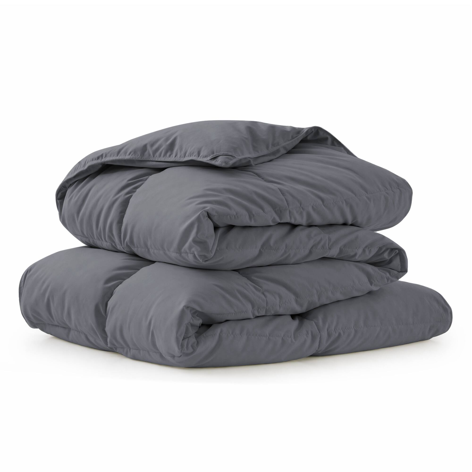 Alt View 3. Peace Nest - Peace Nest White Goose Down Feather Fiber Comforter Duvet Insert, Gray, California King - Gray.
