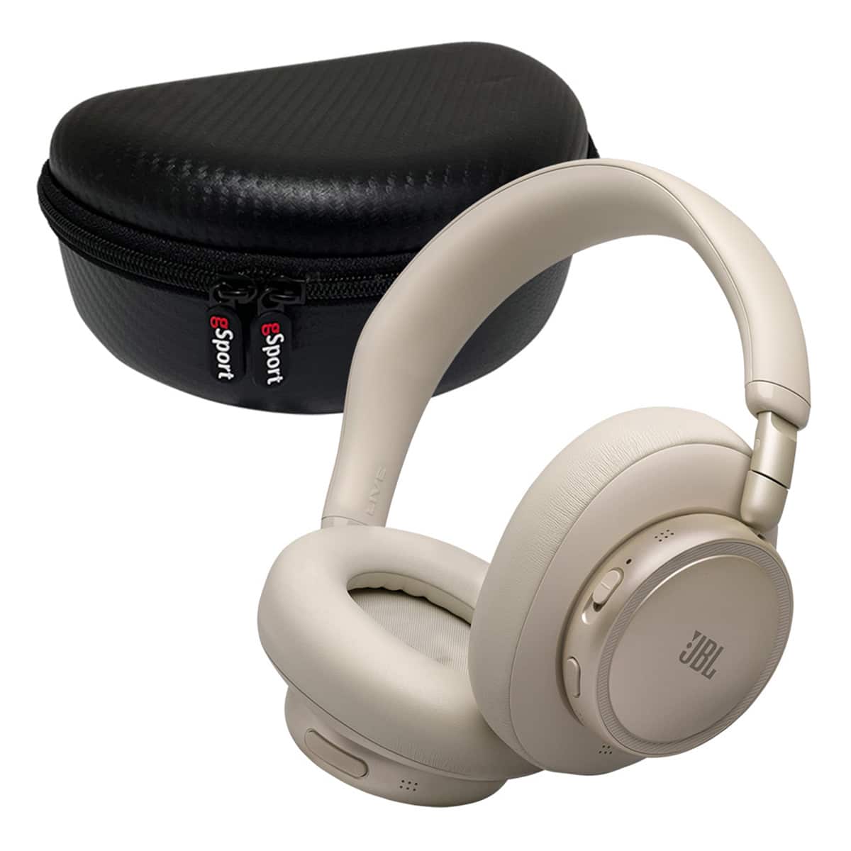 JBL - Live 780NC Wireless Over Ear Noise Cancelling Headphone Bundle with gSport Case - Champagne Gold