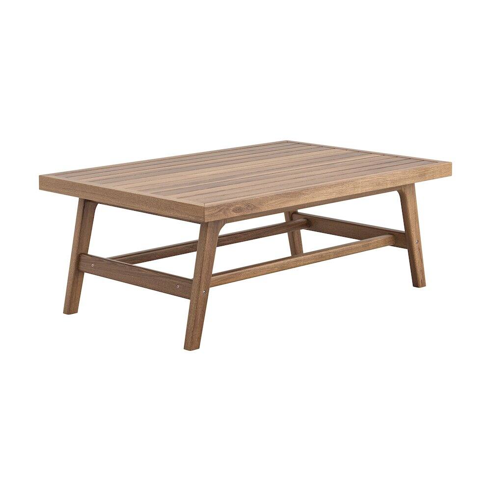 Front. New Classic Furniture - Ashton Wood Patio Coffee Table in Natural - Brown.