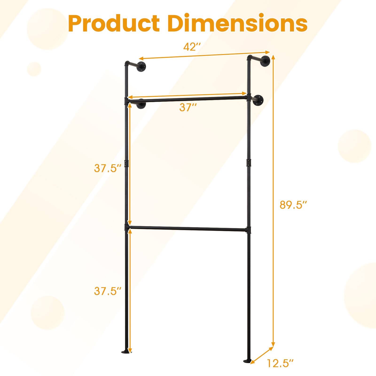 Product Dimensions: 42" x 37" x 37.5" x 89.5" x 12.5"