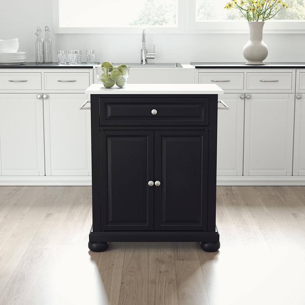 Alt View 6. Crosley Furniture - Alexandria Stone Top Portable Kitchen Island/Cart - Black.
