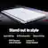 The text on the image is grouped and corrected as follows:
"Stand out in style with the Legion Y530P laptop. Just 4.52 lbs and 0.70 inches thin, it's available in Glacier White. This laptop features a 5MP camera with E-Shutter and a Legion O Power Button."