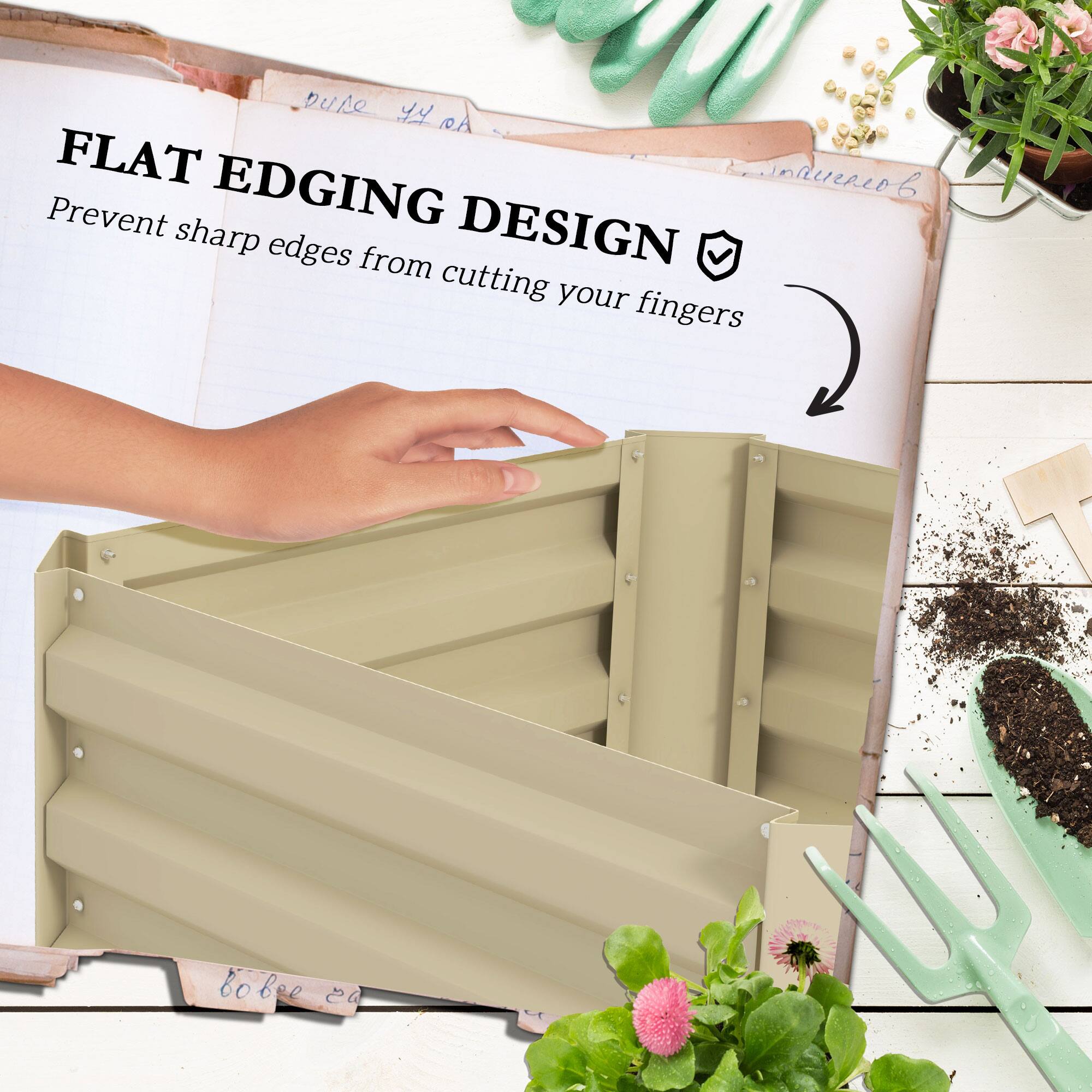 FLAT EDGING DESIGN
Prevent sharp edges from cutting your fingers