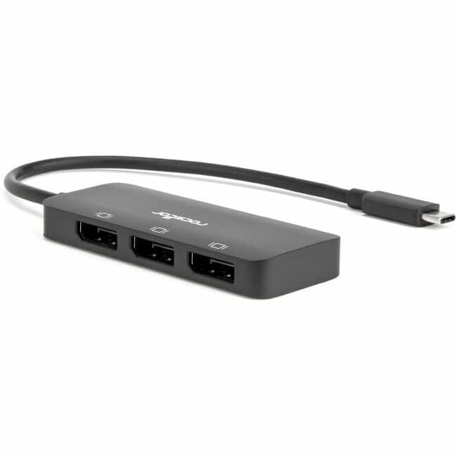 Rocstor - Type-C to Triple DisplayPort Adapter with DP1.4 Alt Mode - 1 x USB Type C - Male - 3 x DisplayPort 1.4 Digital