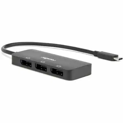 Front. Rocstor - Rocstor Type-C to Triple DisplayPort Adapter with DP1.4 Alt Mode - 1 x USB Type C - Male - 3 x DisplayPort 1.4 Digital.