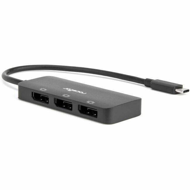 Front. Rocstor - Rocstor Type-C to Triple DisplayPort Adapter with DP1.4 Alt Mode - 1 x USB Type C - Male - 3 x DisplayPort 1.4 Digital.