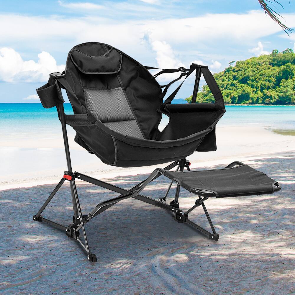 Alt View 1. Ainfox - Ainfox Hammock Camping Chair with Footrest - black.