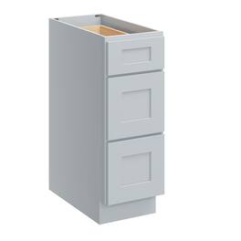 Boyel Living - 12 Inch 3 Drawer Kitchen Base Cabinet with Soft-Close Design - Dove Grey