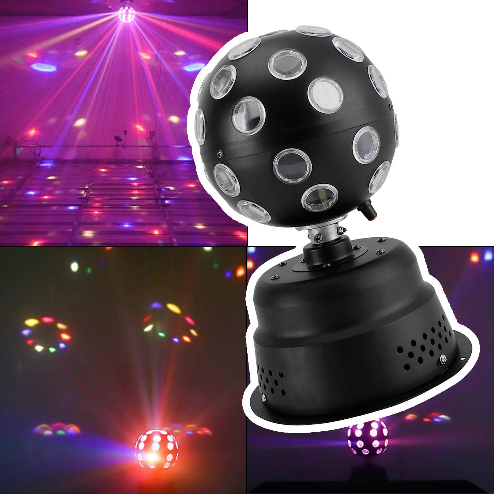 Alt View 2. Topteng - 30W Sound Activated DJ Strobe Light - RGB LED Party Bulb with Remote, 9-LED Rotating Effects for Stage, Home Dance Floor.