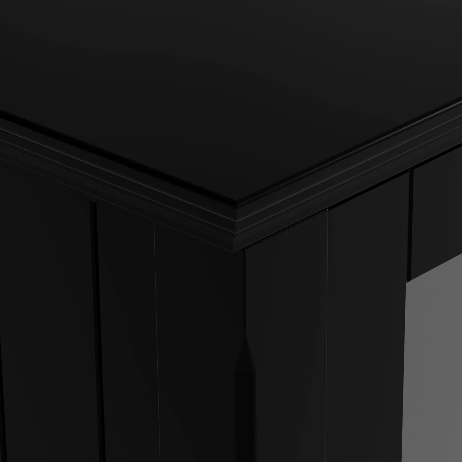 Alt View 6. Simpli Home - Acadian 60 inch TV Stand with 26 inch 5 Shelf Bookcases (Set of 3) - Black.