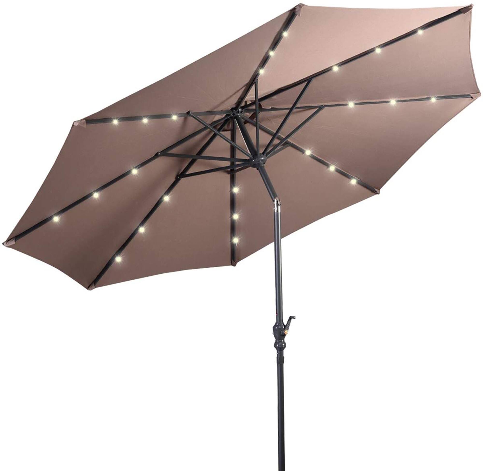 Alt View 8. Costway - Costway 10ft Solar Lights Patio Umbrella Outdoor W/ 36 LBS Steel Umbrella Stand - Tan.