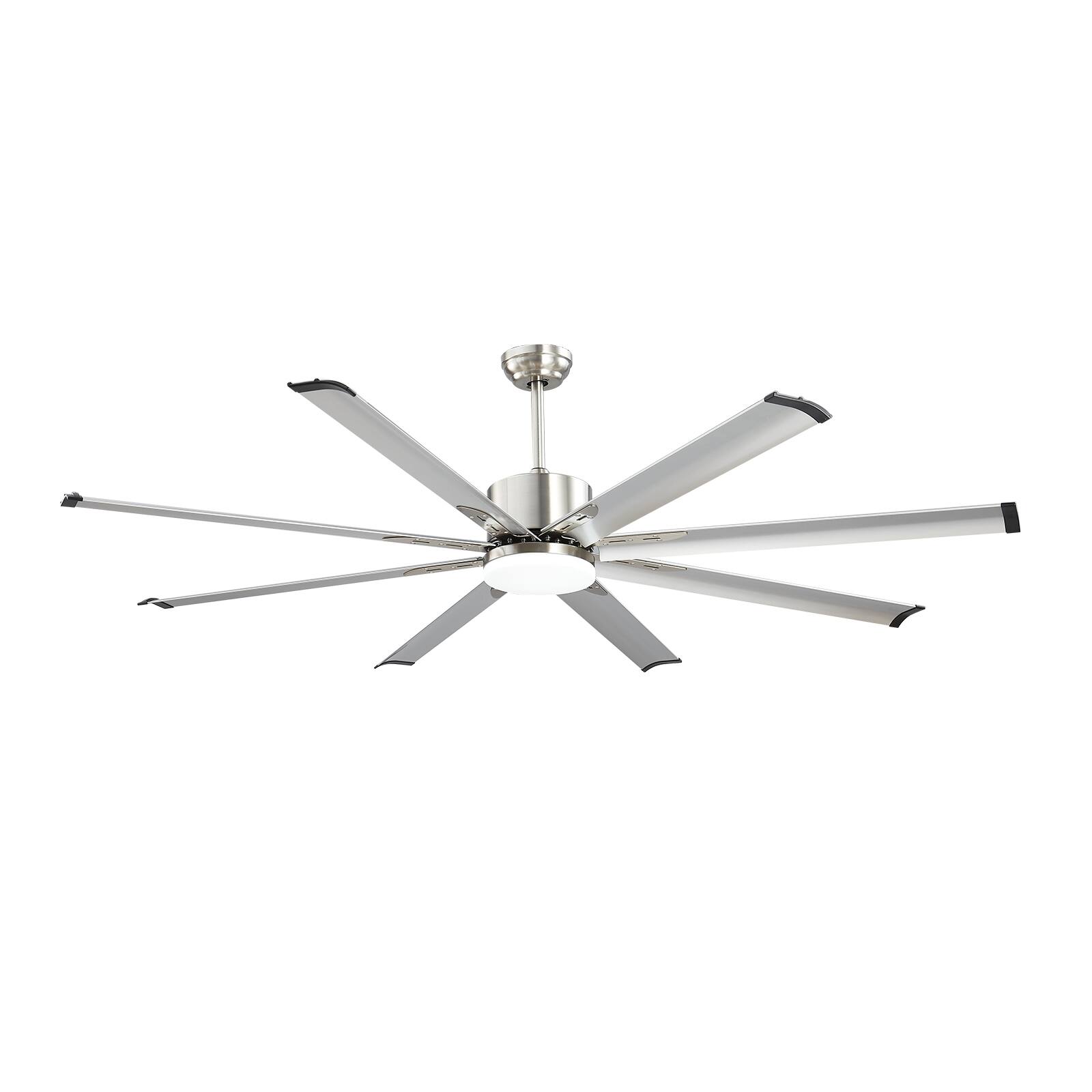 Alt View 5. VEVOR - 72 In Ceiling Fan with Light, 6-Speed Remote Control, Dimmable 3-Color Temperature, Reversible DC Motor - Silver.