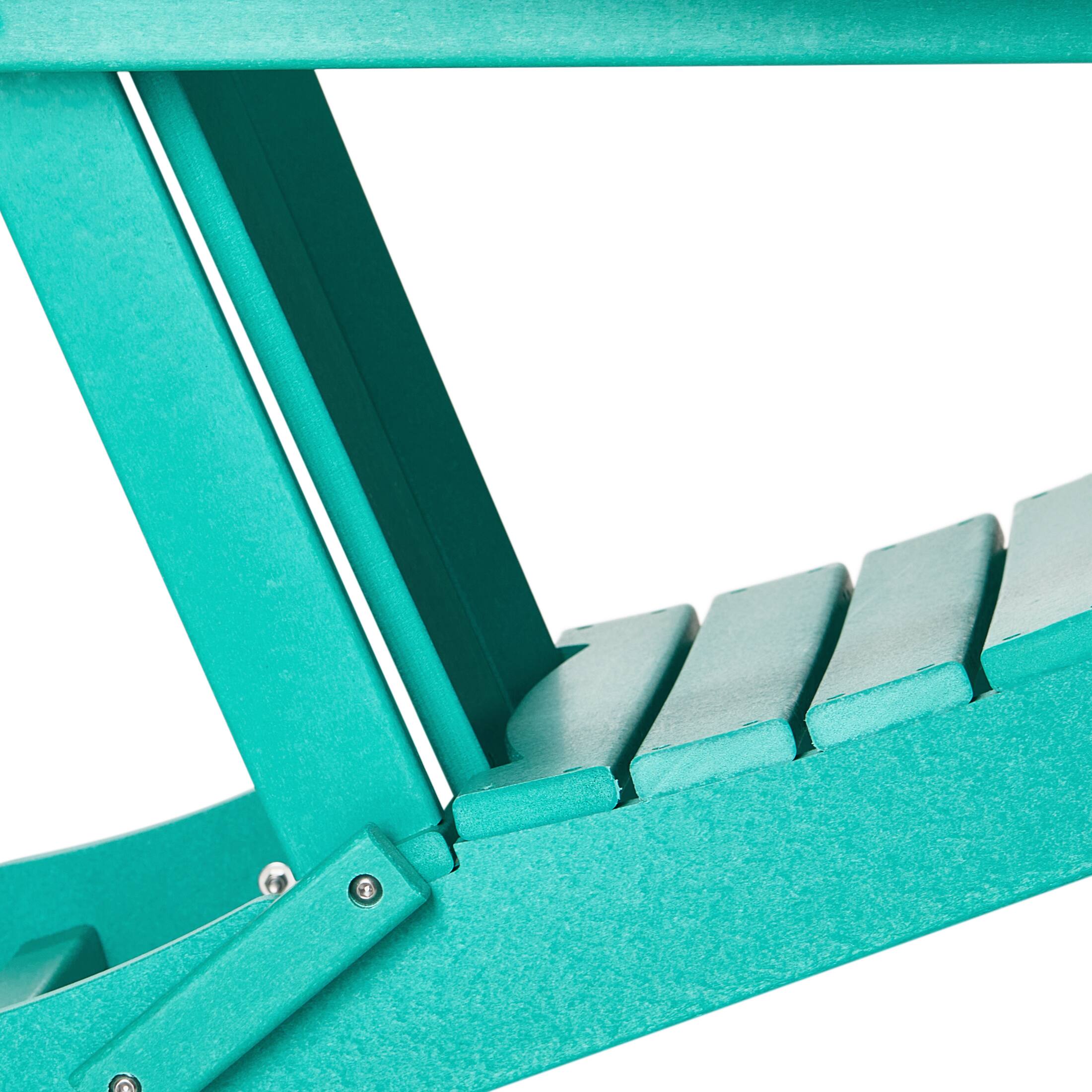 Alt View 5. WestinTrends - WestinTrends Malibu HDPE Outdoor Patio Folding Poly Adirondack Chair - Turquoise.