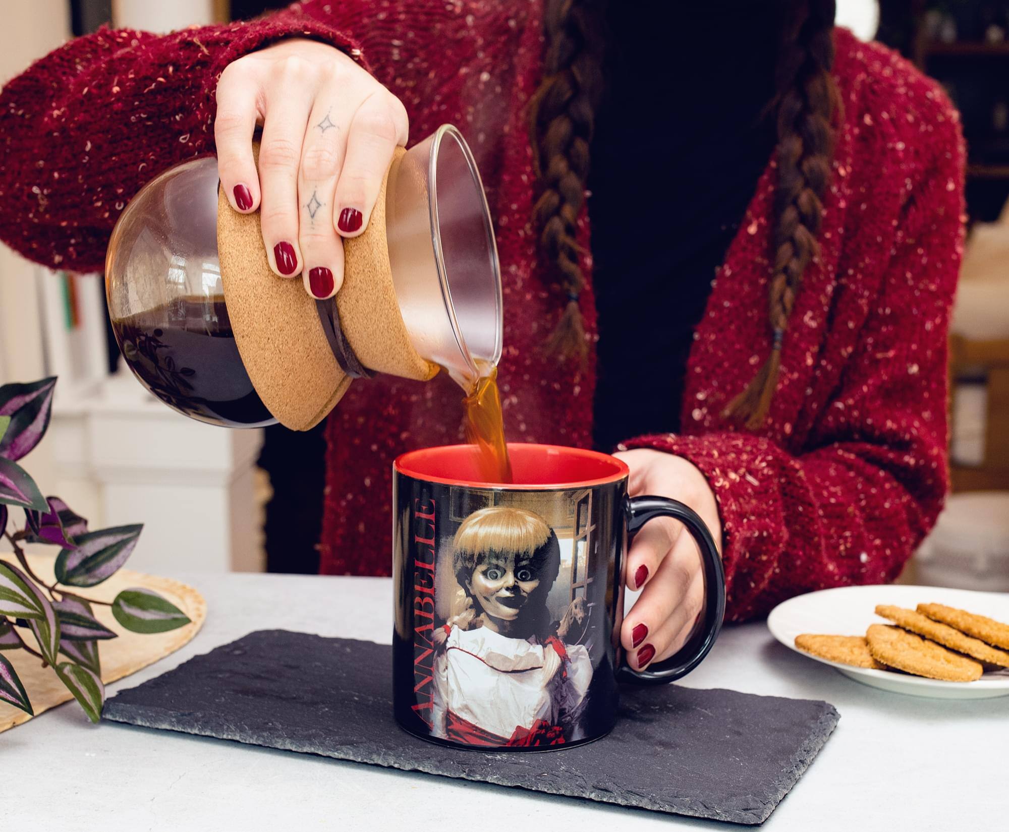 Alt View 3. Silver Buffalo - Annabelle The Conjuring Ceramic Mug | Holds 20 Ounces - Black.