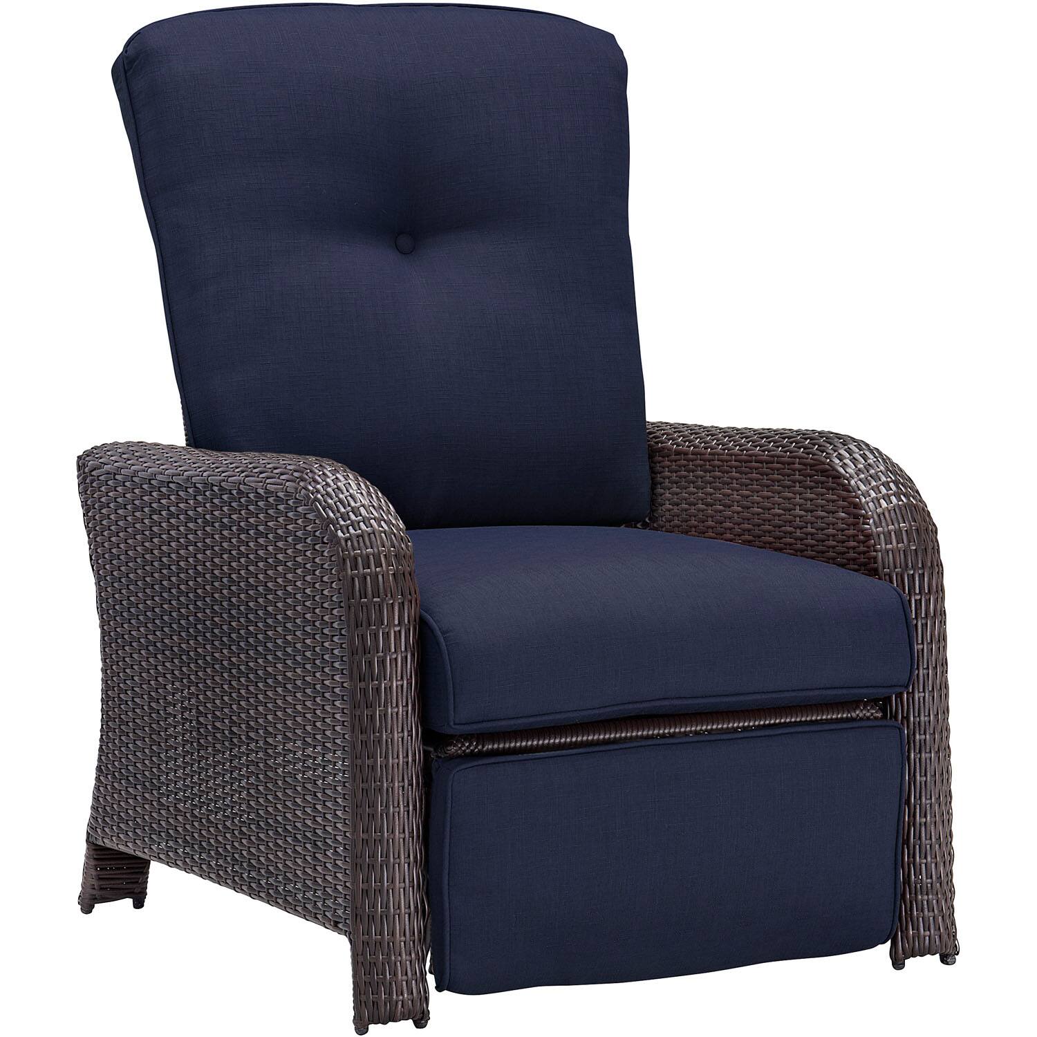 Front. Hanover - Strathmere Luxury Reclining Chair - Navy Blue.
