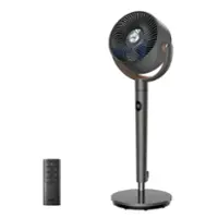 Dreo - Standing Fan, 120°+120° Smart Oscillating Floor Fans, 85 ft Fan For Bedroom, DC Motor Quiet Fans, adjustable height - Gray - Front_Zoom