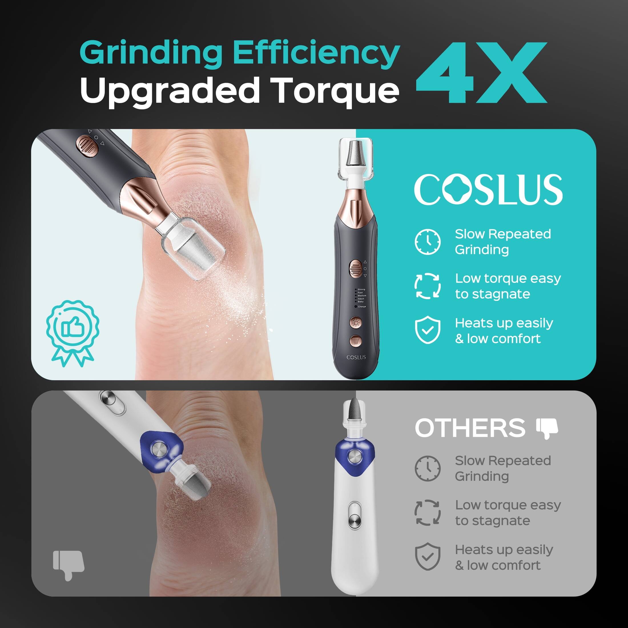Grinding Efficiency Upgraded Torque 4X

COSLUS
- Slow Repeated Grinding
- Low torque easy to stagnate
- Heats up easily & low comfort

OTHERS
- Slow Repeated Grinding
- Low torque easy to stagnate
- Heats up easily & low comfort