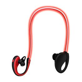 BEARSOLIM - Wireless Neckband Earphones V4.1 HD Stereo Sweat-proof Headphones with LED Light Mic - 8Hrs Work - 1 Pack,in - Red