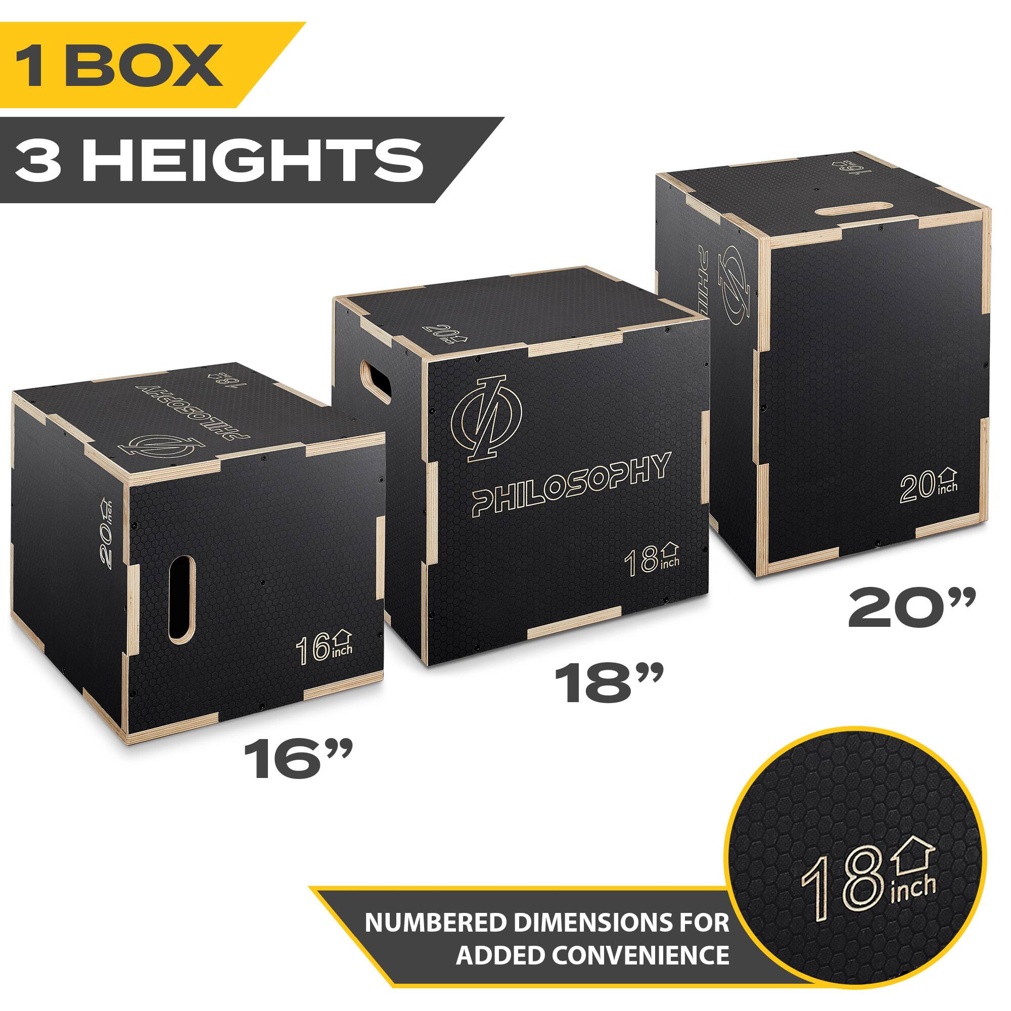1 BOX  
3 HEIGHTS  

16"  
18"  
20"  

NUMBERED DIMENSIONS FOR ADDED CONVENIENCE