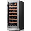 Front. Ca'Lefort - 15" Wine Cooler Refrigerator, 33 Bottles Wine fridge, 40-65°F, Glass Door, 3LED, Built-In/Freestanding, 3.0 cu. ft. - Stainless Steel.