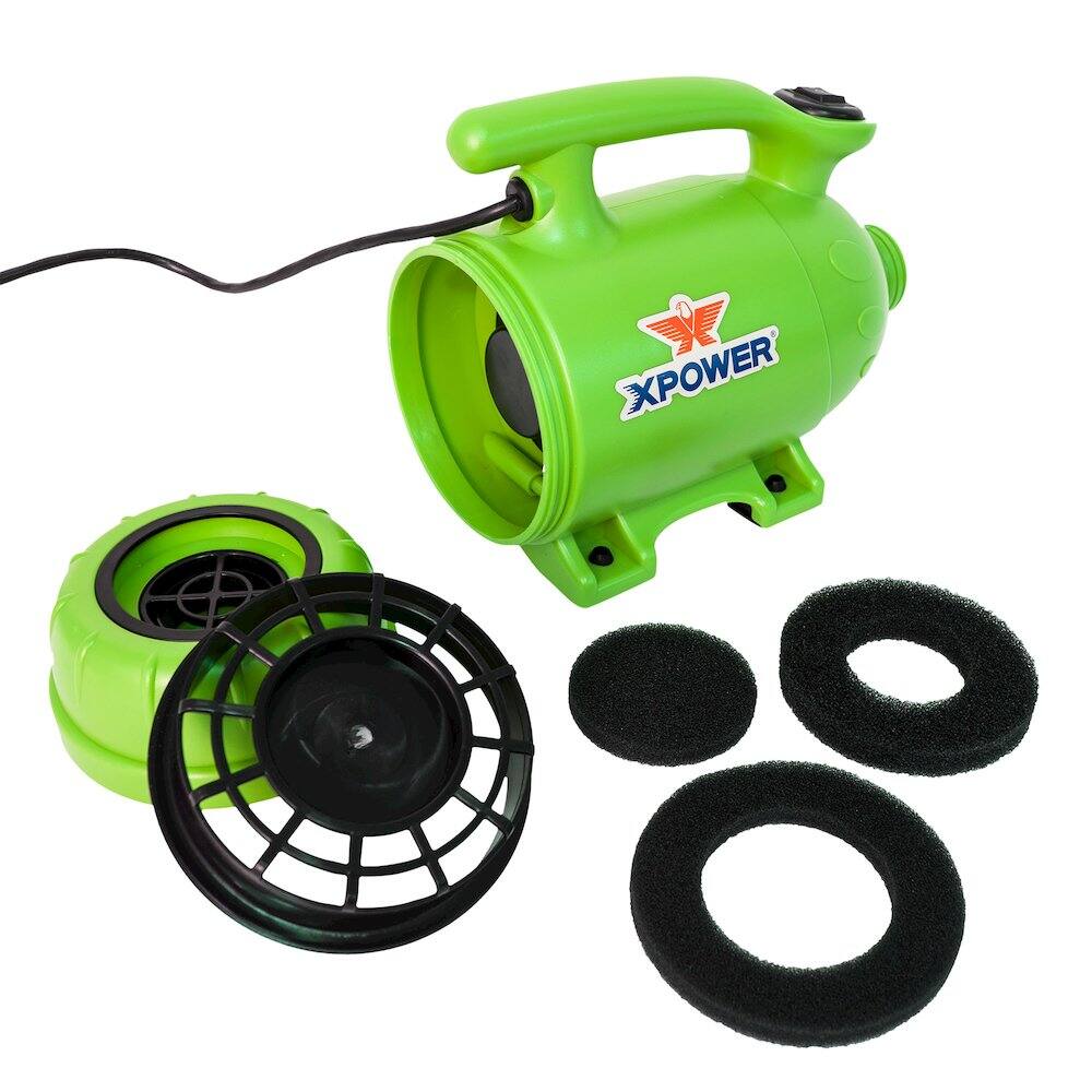 Back. XPOWER - B-2 Pro at Home Pet Grooming Dog Force Hair Dryer and Vacuum - Green.