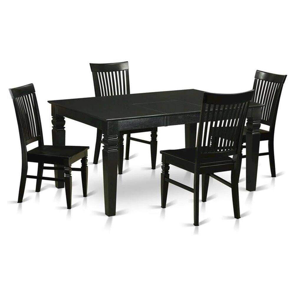 FurniFact - Black 5 Piece Dining Table Set with Chairs - Black & Cherry price history on PriceWatchPro
