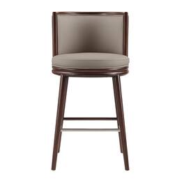 Manhattan Comfort - Evalyn Modern Wood Upholstered Barstool - Taupe