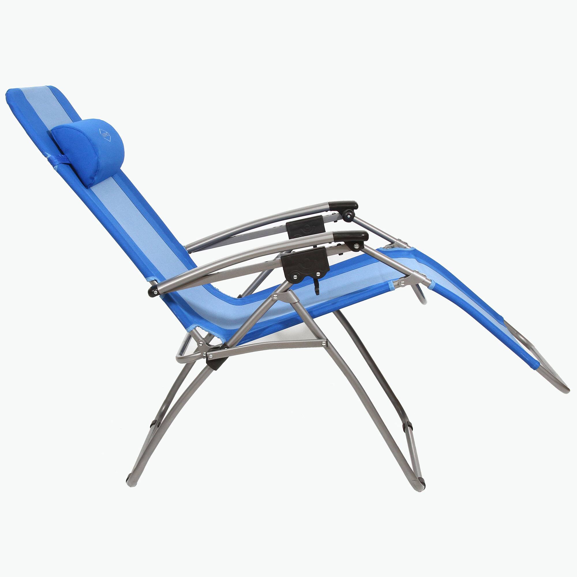 Alt View 3. Kamp-Rite - Kamp-Rite Outdoor Folding Reclining Zero Gravity Chair w/ Headrest Pillow, Blue - Blue.