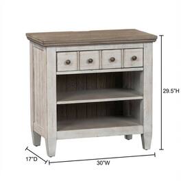 Starlight Canyon Home - Nightstand with Charging Station and Farmhouse Style - White