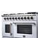 Alt View 4. Forno Appliances - Capriasca 6.58 Cu. Ft. Freestanding Double Oven Gas Convection Range with French Doors and Rotisserie Air Fryer - White.