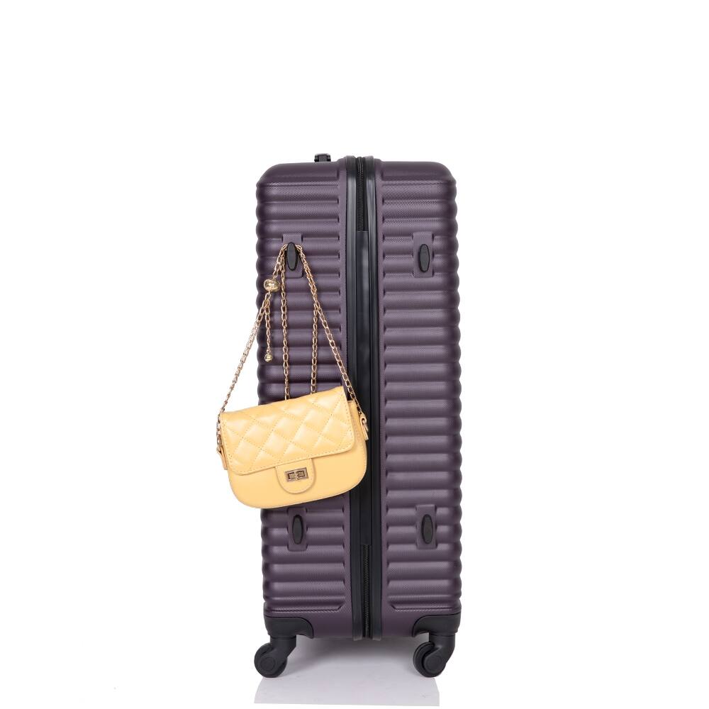 Alt View 4. Ropilly - Ropilly 3 Piece Luggage Set Purple ABS Hardshell Suitcase with Wheels - Purple.
