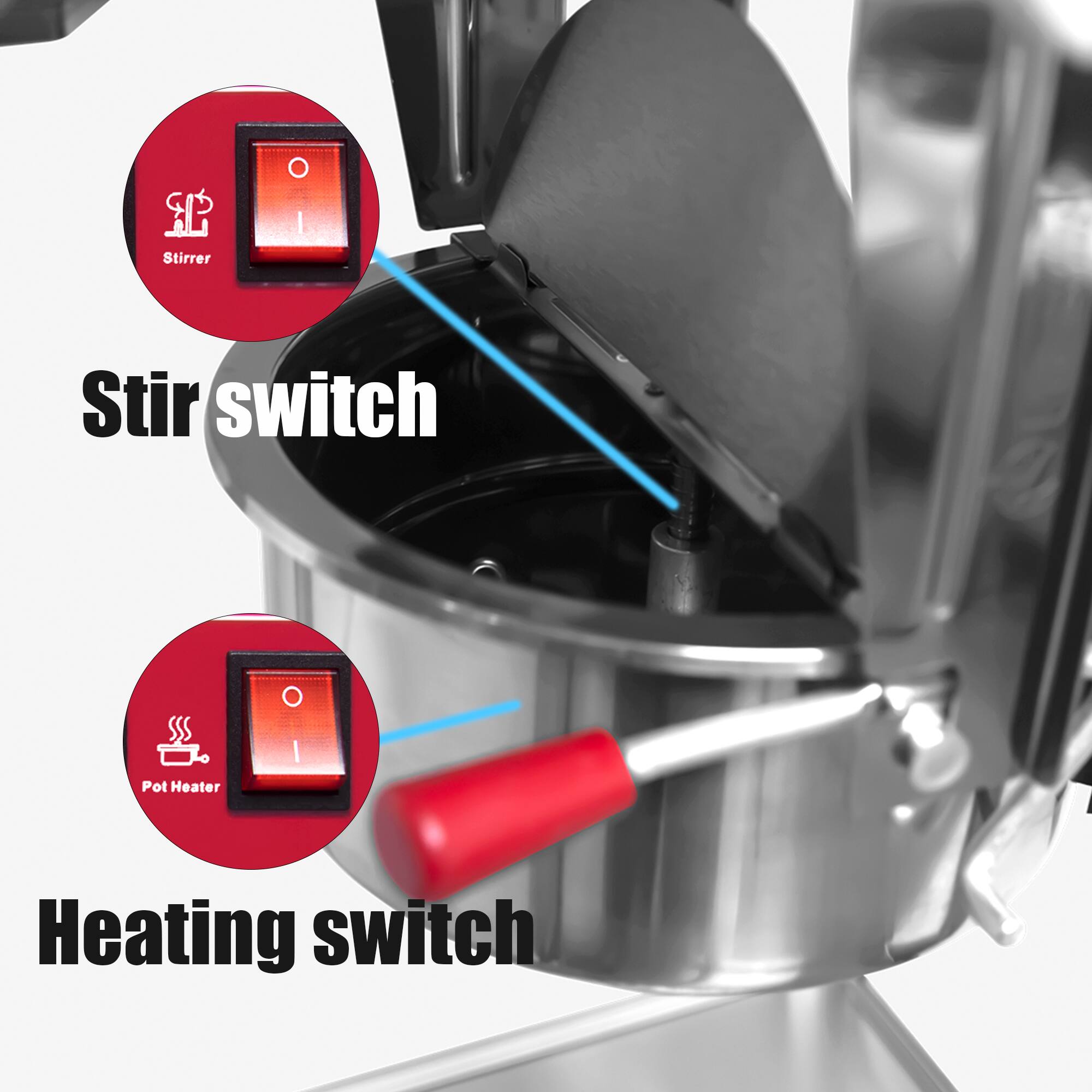 Stir switch  
Pot Heater  
Heating switch